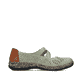 Weiße Rieker Ballerinas 46363-90 mit einem Klettverschluss. Schuh Innenseite.