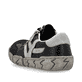 Schwarze Rieker Damen Slipper L0363-00 mit einem Reißverschluss. Schuh von hinten.