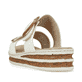 Weiße Rieker Damen Pantoletten 62993-80 mit trendigen Schnalle. Schuh von hinten.
