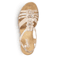 Rosane Rieker Keilsandaletten 619B2-31 mit Schmuckelementen sowie einem Gummizug. Schuh von oben.