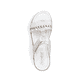 Graue Rieker Damen Pantoletten V02M6-40 mit modischen Flechtelementen. Schuh von oben.