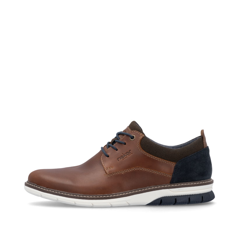 Braune Rieker Herren Schnürschuhe 14405-24 mit der Komfortweite G 1/2. Schuh Außenseite.