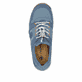 Blaue Rieker Damen Slipper L0593-12 mit einem Gummizug. Schuh von oben.