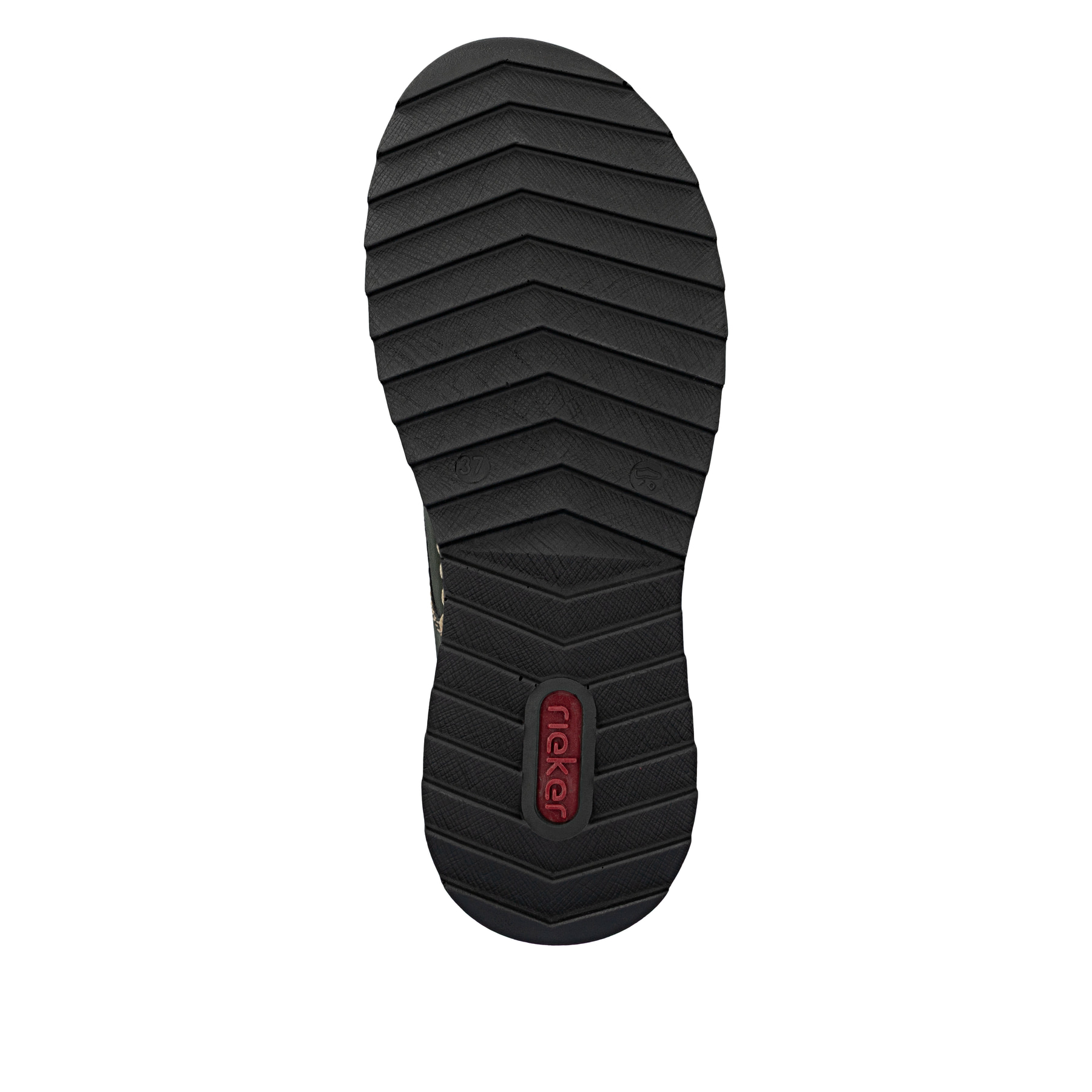 Khakigrüne Rieker Damen Schnürschuhe 51534-54 mit Schnürung sowie einer leichten Sohle. Schuh Laufsohle