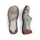 Grüne Rieker Ballerinas 46368-52 mit einem Klettverschluss. Schuh von oben, liegend.