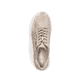 Beige Rieker Damen Schnürschuhe N1316-90 mit Reißverschluss sowie Extraweite H. Schuh von oben.