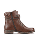 Dunkelbraune Rieker Damen Schnürstiefel 71229-22 mit einem Reißverschluss. Schuh Innenseite.