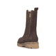 Dunkelbraune Rieker Damen Chelsea Boots 73260-25 mit einem Reißverschluss. Schuh von hinten.