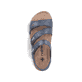 Blaue Rieker Damen Riemchensandalen 61402-12 mit einem Klettverschluss. Schuh von oben.