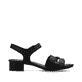 Schwarze Rieker Riemchensandaletten 62685-00 mit trendigen Schnalle. Schuh Innenseite.