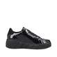 Schwarze Rieker Damen Sneaker Low W0501-00 mit einer ultra leichten Plateausohle. Schuh Innenseite.