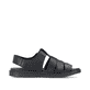 Schwarze Rieker Herren Sandalen 24262-00 mit einem Klettverschluss. Schuh Innenseite.