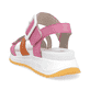 Rosane Rieker Damen Riemchensandalen W2950-31 mit einem Klettverschluss. Schuh von hinten.