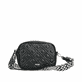 Rieker Handtasche H1500-00 in Schwarz mit Steppoptik in Rautenmuster und Reißverschluss. Vorderseite.