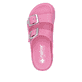 Rosane Rieker Damen Pantoletten P2180-34 mit Schnallen sowie ultraleichter Sohle. Schuh von oben.