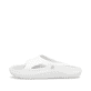 Weiße Rieker Herren Pantoletten U3450-80 mit ultraleichter und flexibler Sohle. Schuh Außenseite.