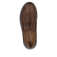 Braune Rieker Herren Slipper 03354-26 mit einem Gummizug sowie der Extraweite H. Schuh von oben.