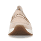 Zartrosane vegane Rieker Damen Loafer 58955-31 mit einem Elastikeinsatz. Schuh von vorne.