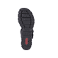 Schwarze vegane Rieker Keilsandaletten 68050-00 mit trendigen Schnalle. Schuh Laufsohle.
