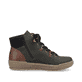 Mehrfarbige Rieker Damen Schnürstiefel N0711-54 mit Ösen-Verzierung. Schuh Innenseite.