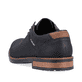 
Graphitschwarze Rieker Herren Schnürschuhe 14614-00 mit einer robusten Profilsohle. Schuh von hinten