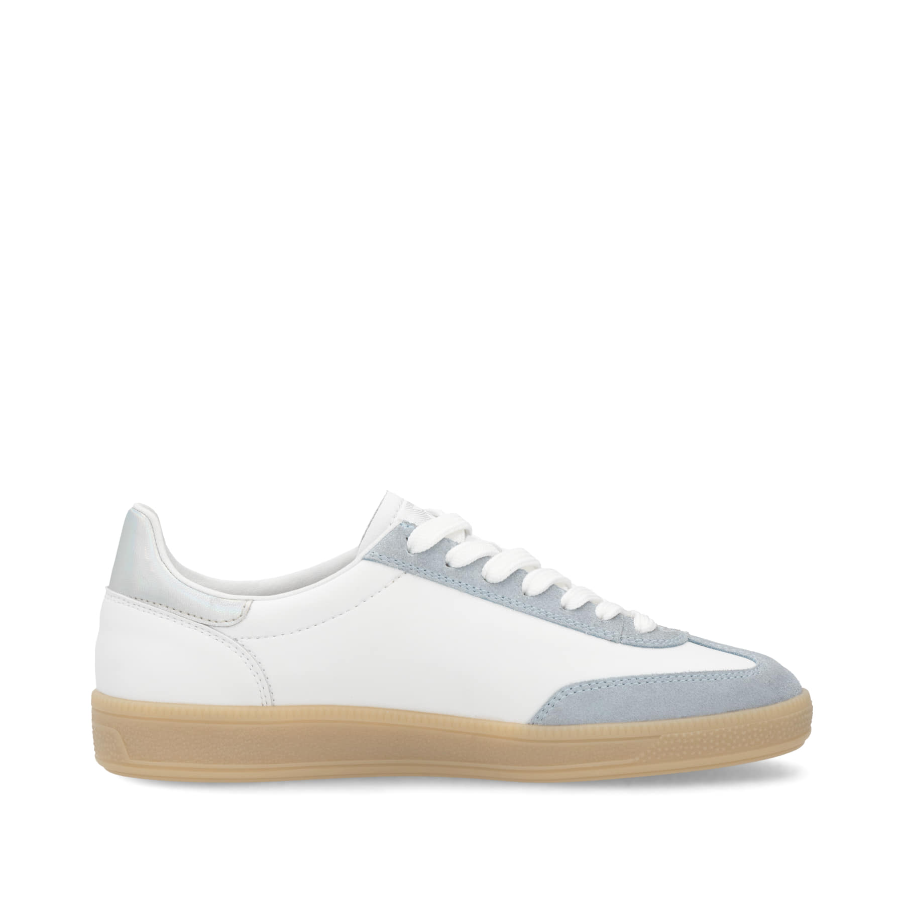 Weiße Rieker Damen Sneaker Low W2200-84 mit einer Schnürung. Schuh Innenseite.