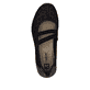 Schwarze Rieker Ballerinas M5075-00 mit einem Gummizug sowie der Komfortweite G. Schuh von oben.