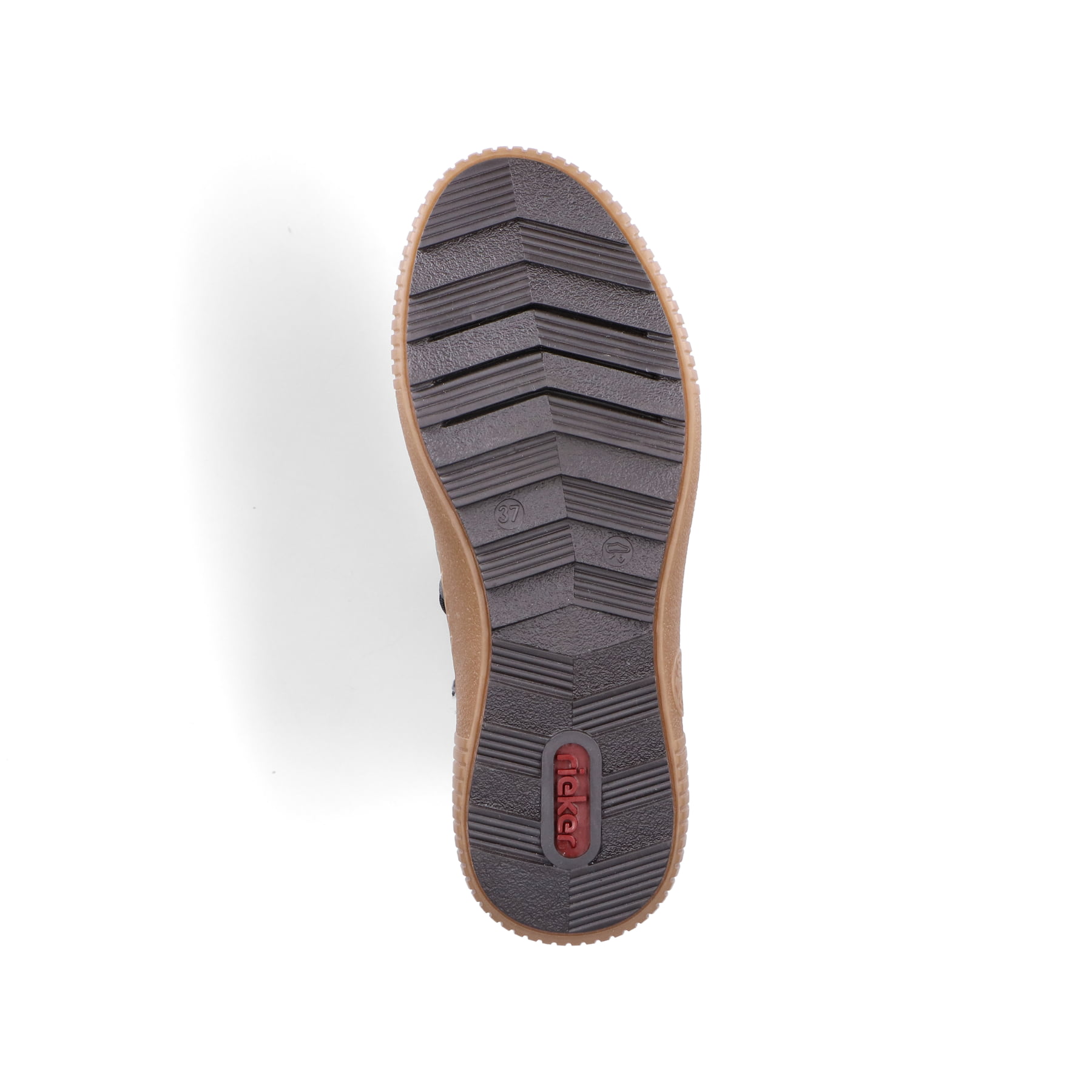 
Blaugraue Rieker Damen Schnürstiefel Z6648-14 mit Schnürung und Reißverschluss. Schuh Laufsohle