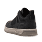 Schwarze Rieker Herren Schnürschuhe 37004-00 mit einem Reißverschluss. Schuh von hinten.