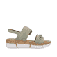 Grüne Rieker Damen Riemchensandalen V2350-52 mit einem Klettverschluss. Schuh Innenseite.