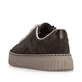 Braun-beige Rieker Damen Sneaker Low N9920-25 mit flauschigen Schnürsenkeln. Schuh von hinten.