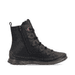 Schwarze Rieker Damen Schnürstiefel 53602-00 mit einem Reißverschluss. Schuh Innenseite.