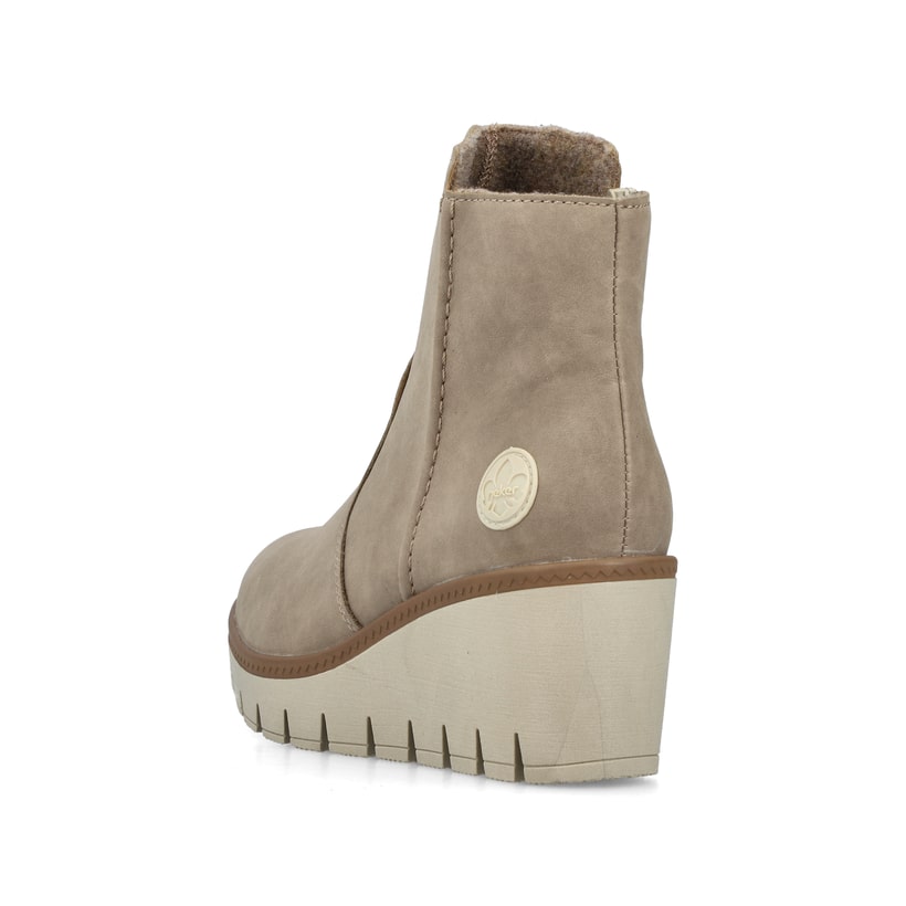 Asphaltschwarze Rieker Damen Hochschaftstiefel Y4760-00 mit einer leichten Sohle. Schuh Innenseite