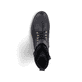 
Asphaltschwarze Rieker Damen Schnürstiefel 70640-00 mit Schnürung und Reißverschluss. Schuh von oben