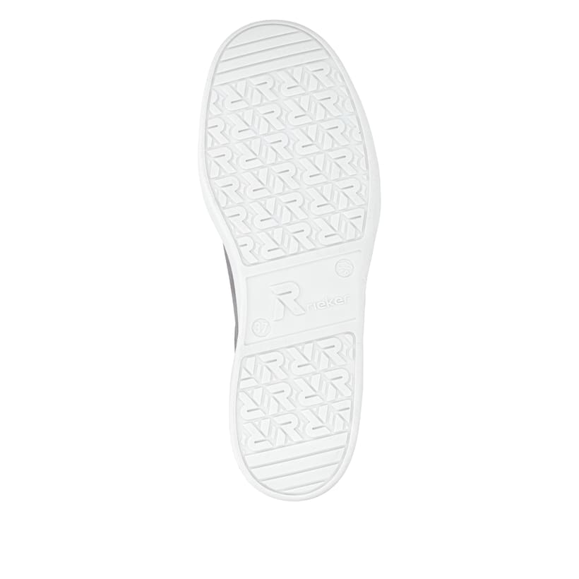 Graue Rieker Damen Sneaker Low W3700-40 mit einer Schnürung. Schuh Laufsohle.