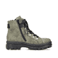 Laubgrüne Rieker Damen Biker Boots X9023-54 mit einer robusten Profilsohle. Schuh Innenseite