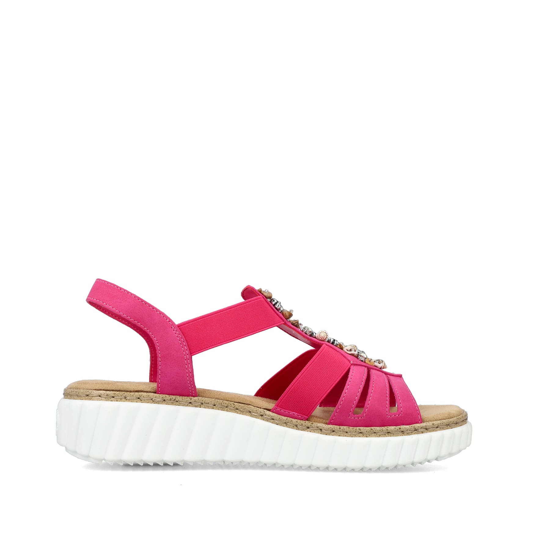 Rosane Rieker Damen Riemchensandalen 63249-31 mit Schmuckelementen. Schuh Innenseite.