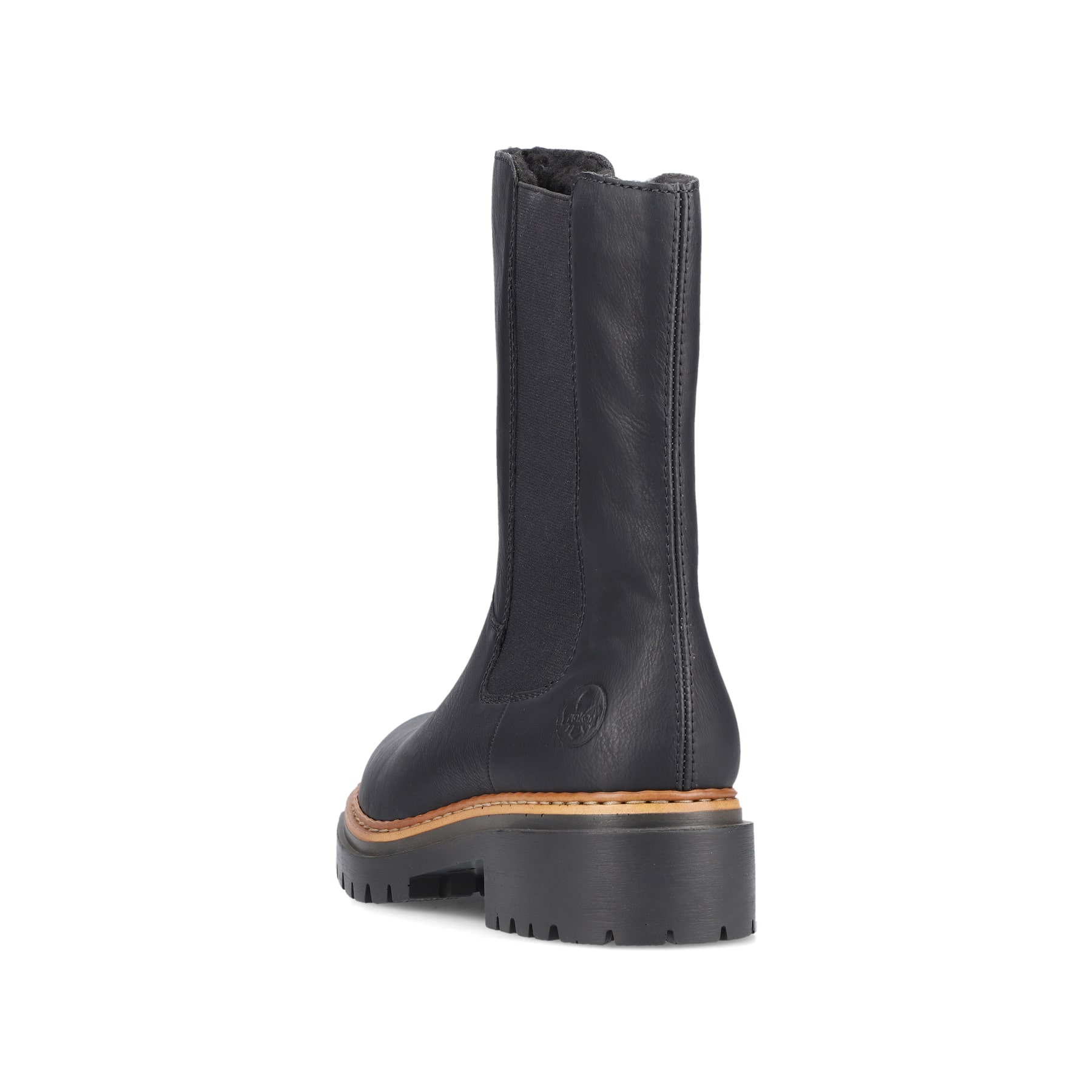 Nachtschwarze Rieker Damen Chelsea Boots 72683-00 mit einer schockabsorbierenden Sohle. Schuh von oben
