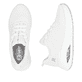 Weiße vegane Rieker Damen Sneaker Low W2701-80 mit einer Schnürung. Schuh von oben, liegend.