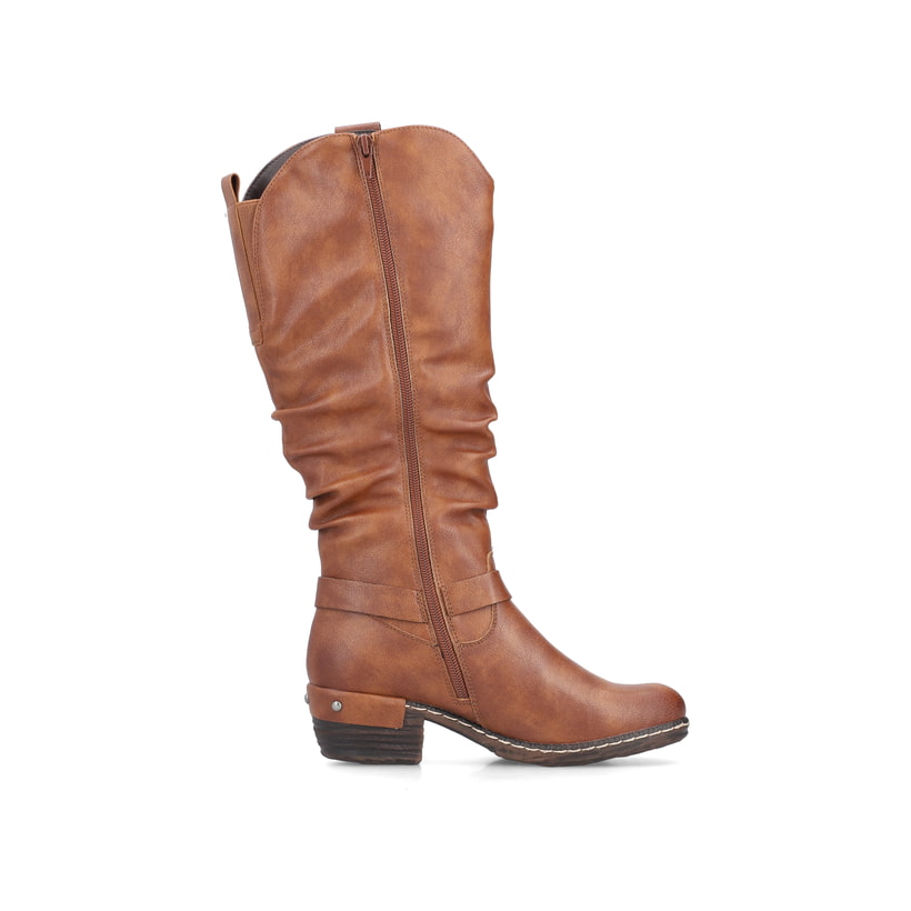 Bottes cuissardes Rieker marron femme 93670-24 avec membrane RiekerTEX. Intérieur de la chaussure.