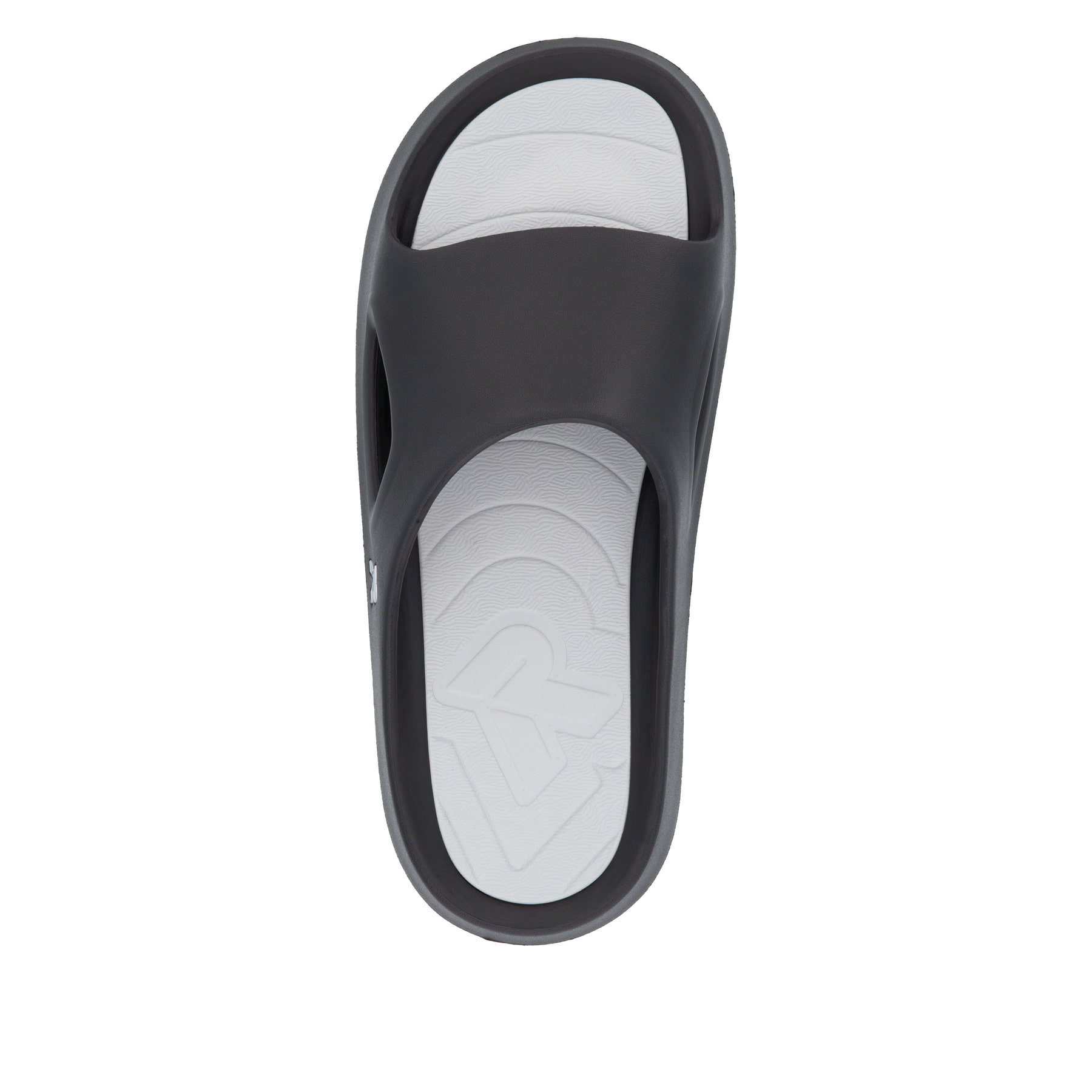 Schwarze Rieker Damen Pantoletten W3450-00 mit flexibler und ultraleichter Sohle. Schuh von oben.