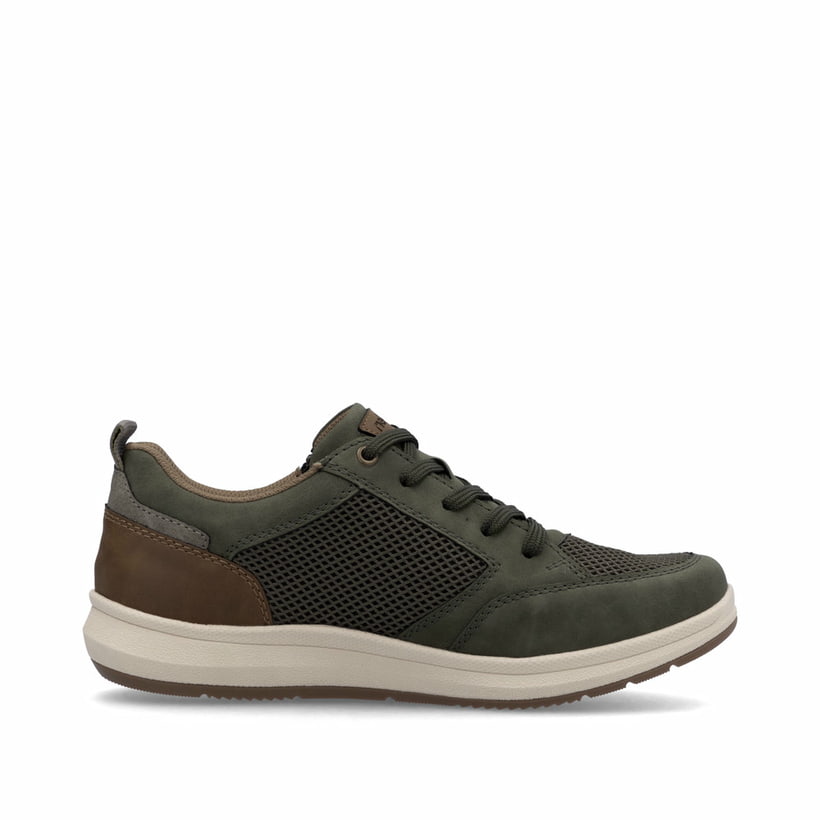 Grüne Rieker Herren Sneaker Low 16901-54 mit Reißverschluss sowie Extraweite H. Schuh Innenseite.