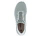 Mintgrüne Rieker Damen Slipper L3262-52 mit easy Hineinschlüpf-Möglichkeit. Schuh von oben.