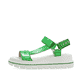 Grüne Rieker Damen Riemchensandalen W1651-52 mit einer flexiblen Sohle. Schuh Außenseite.
