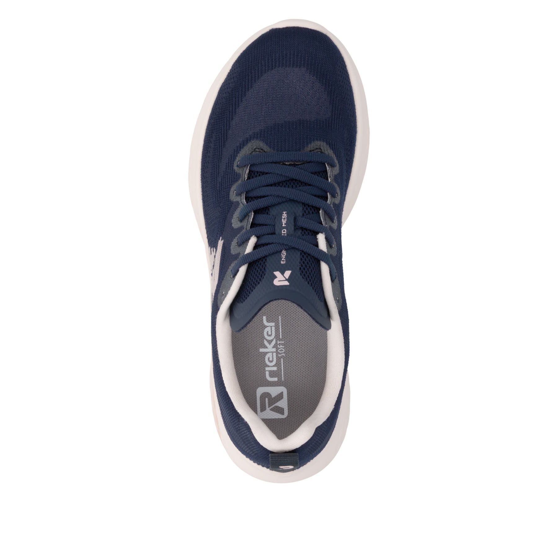 Blaue Rieker Sport Damen Sneaker Low W4401-15. Schuh von oben.