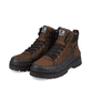 Braune Rieker Herren Schnürstiefel U0260-25 mit wasserabweisender TEX-Membran. Schuhpaar seitlich schräg.