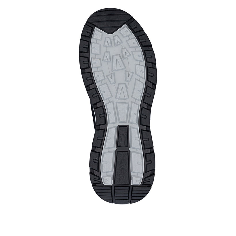 Schwarze Rieker Herren Slipper 06153-00 mit easy Hineinschlüpf-Möglichkeit. Schuh Laufsohle.