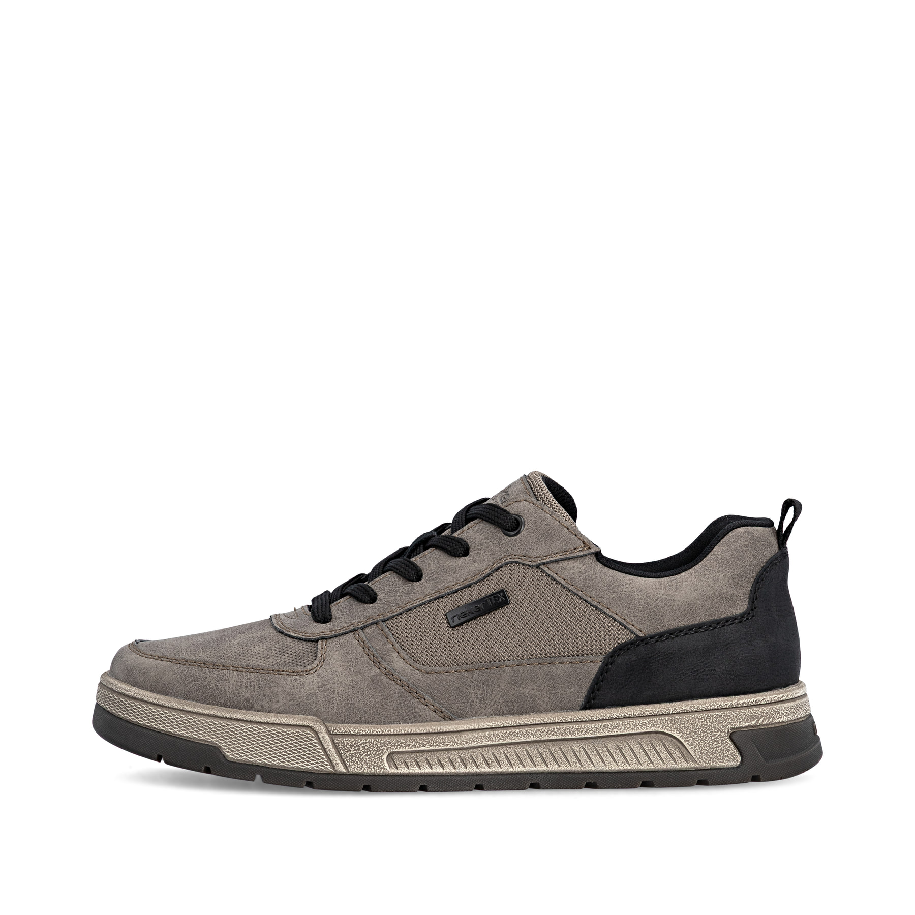 Graue Rieker Herren Sneaker Low 36000-64 mit wasserabweisender RiekerTEX-Membran. Schuh Außenseite.