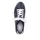 Marineblaue Rieker Damen Schnürschuhe N0910-14 mit Ziernähten. Schuh von oben.