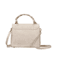 Sac à main Rieker H1605-60 beige avec bande décorative sur l'anse et fermeture éclair. Côté gauche.